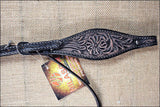 HILASON Western Horse Headstall & Breast Collar Tack Genuine American Leather Floral Rough Out Black