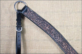 HILASON Western Horse Headstall & Breast Collar Tack Genuine American Leather Floral Rough Out Black