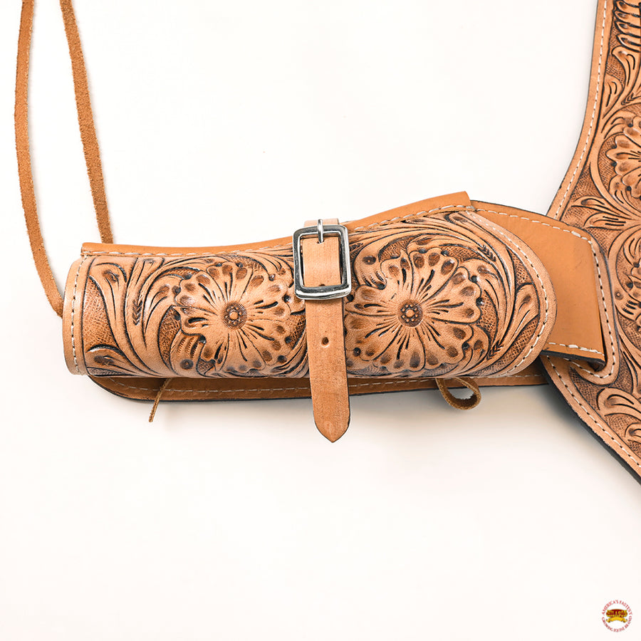 HILASON Western Right Hand Gun Holster Rig 44/45 Caliber Leather Cowboy Tan | Costume Belt