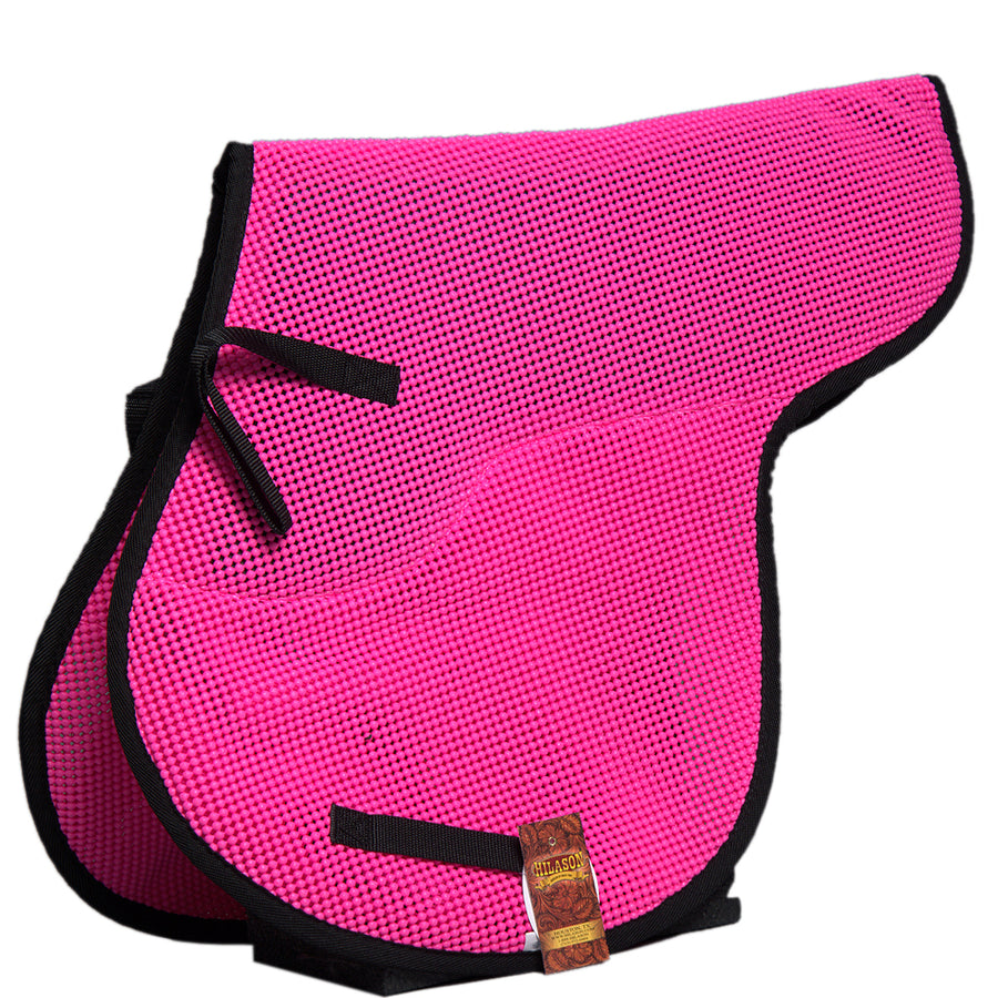 22 Inch Hilason Western Tack Horse Vented Pvc English Saddle Pad Pink - Uhorse