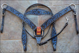 HILASON W. H. Headstall Breast Collar Set Tk. Genuine American Leather