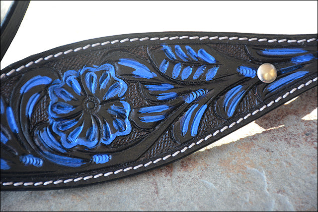 Hilason Western Horse Headstall & Breast Collar American Leather Black Tuquoise