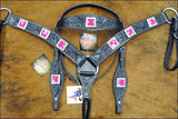 HILASON Western Horse Headstall Breast Collar Set Tack Genuine American Leather