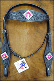 HILASON Western Horse Headstall Breast Collar Set Tack Genuine American Leather