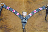 HILASON Western Horse Headstall Breast Collar Set Tack Genuine American Leather