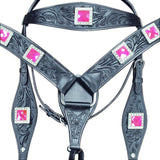 HILASON Western Horse Headstall Breast Collar Set Tack American Leather - Uhorse