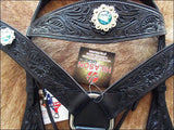 HILASON Western Horse Headstall Breast Collar Set Tack Genuine American Leather