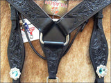 HILASON Western Horse Headstall Breast Collar Set Tack Genuine American Leather