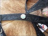 HILASON Western Horse Headstall Breast Collar Set Tack Genuine American Leather | For Horses Headstalls
