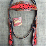 Hilason Western Horse Headstall Bridle American Leather Mahogany Black