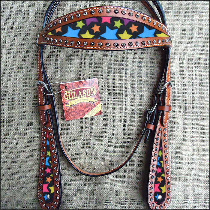 Hilason Western Horse Headstall Bridle American Leather Mahogany