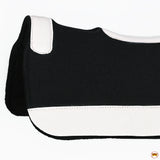 Western Wool Felt Horse Saddle Pad W/ White Alligator Print Leather