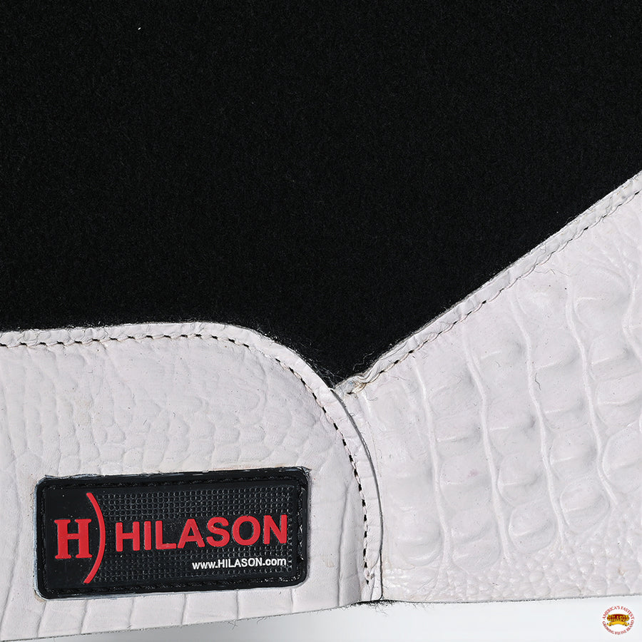 HILASON Western Wool Felt Horse Saddle Pad W/ Distressed Wear Leather | for Horses