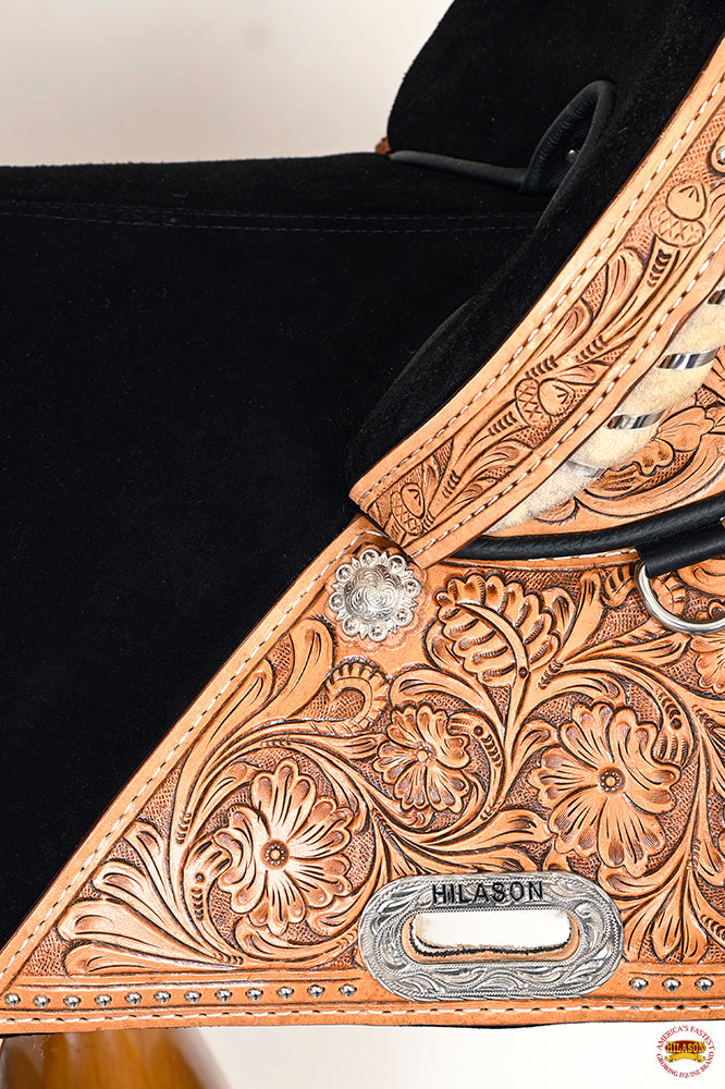 HILASON Western Horse Treeless Trail Barrel Saddle American Leather Tan | for Horses