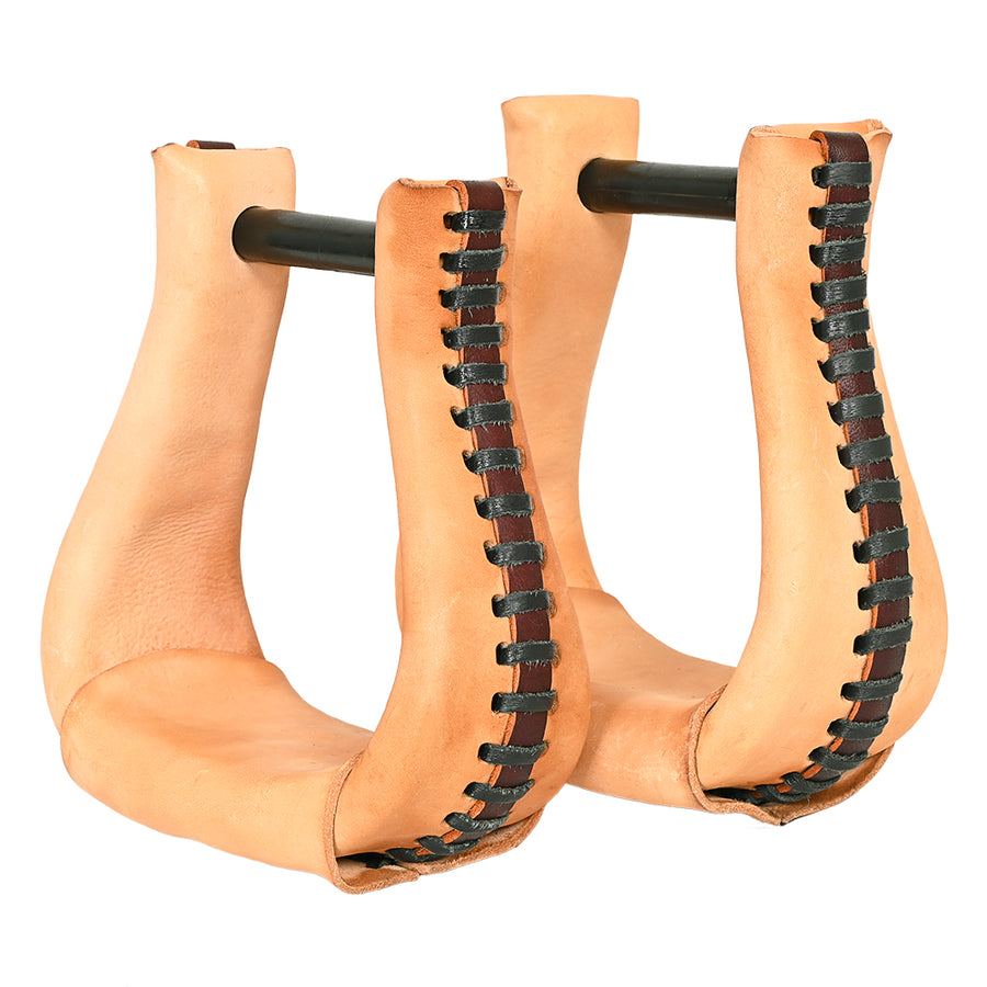 HILASON Western Saddle Bell Oil Leather Horse Stirrups Neck 3-Inch | Trail Riding Laced - Hilason