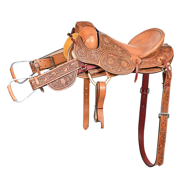 Hilason Series Hand-Made Rodeo Bronc American Leather Saddle - Uhorse