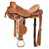 Hilason Classic Series Hand-Made Rodeo Bronc American Leather Saddle