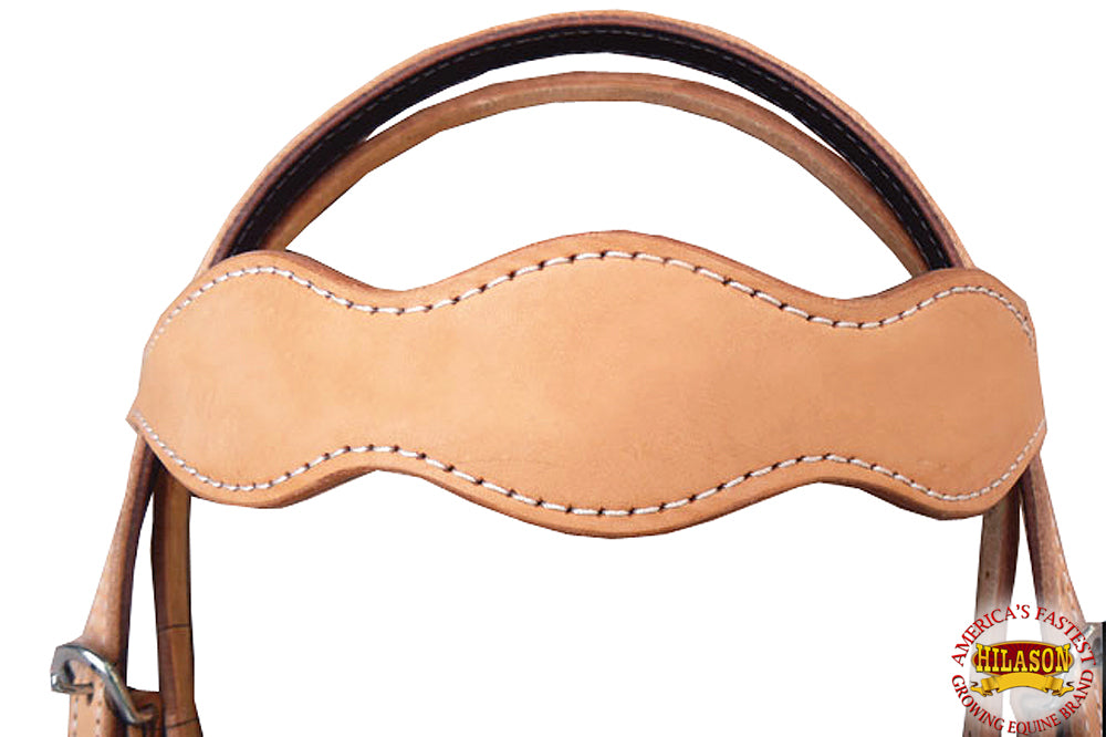 Hilason Western American Leather Horse Bridle Headstall Tan