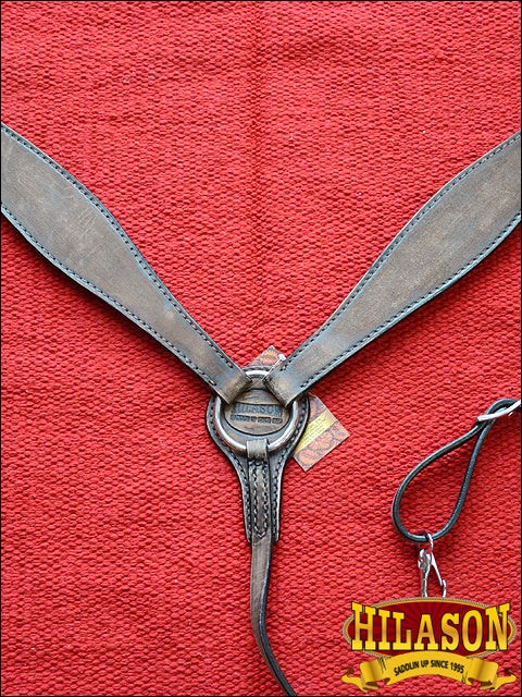 HILASON Western Horse Headstall Breast Collar Set Genuine American Leather Plain Rough Out Dark Brown | For Horses Headstalls