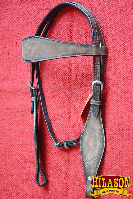 HILASON Western Horse Headstall Breast Collar Set Genuine American Leather Plain Rough Out Dark Brown | For Horses Headstalls