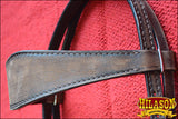 HILASON Western Horse Headstall Breast Collar Set Tack Genuine American Leather Plain Rough Out Dark Brown