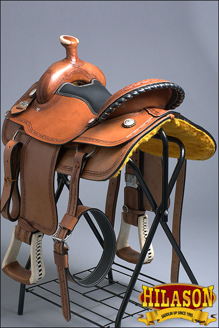 HILASON Western Horse Saddle American Leather Ranch Roping Trail | Hand Tooled Wade & For Horses