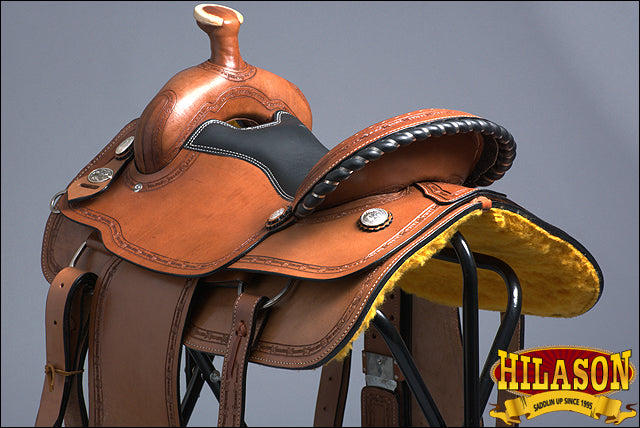 HILASON Western Horse Saddle American Leather Ranch Roping Trail | Hand Tooled Wade & For Horses