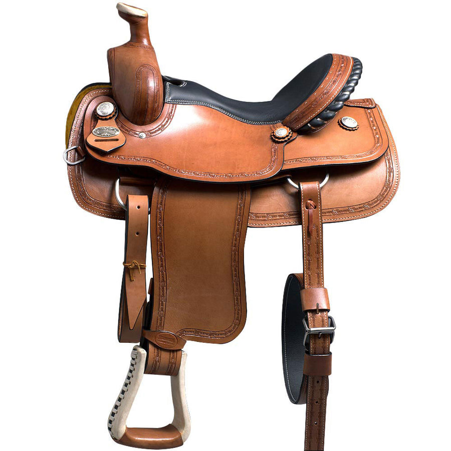15 In W. H. Saddle American Leather Ranch Roping Trail Hilason – by Hilason – Cowboy and equestrian accessories
