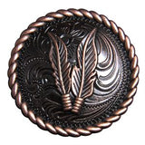 1.5" Hilason Western Style Copper Feather Rope Edge Tack Saddle Headstall Saddle Concho
