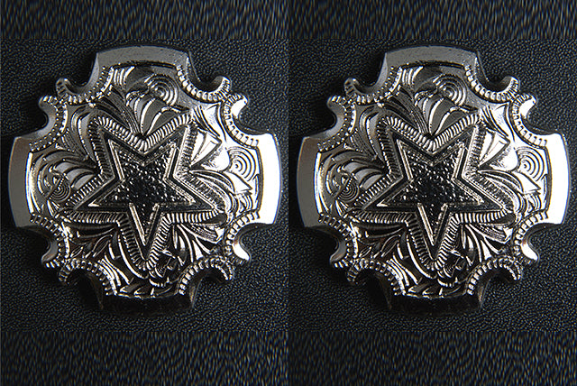 HILASON Western Screw Back Concho 1.5In Bright Silver Star Saddle Cowgirl | Belt Slotted Conchos