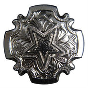 HILASON Western Screw Back Concho 1.5In Bright Silver Star Saddle Cowgirl | Belt Slotted Conchos