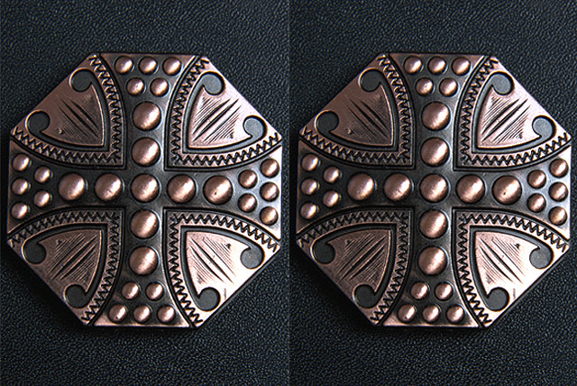 HILASON Western Screw Back Concho 1.5 In Copper Plated Cross Sign Saddle Cowgirl| Belt | Slotted Conchos