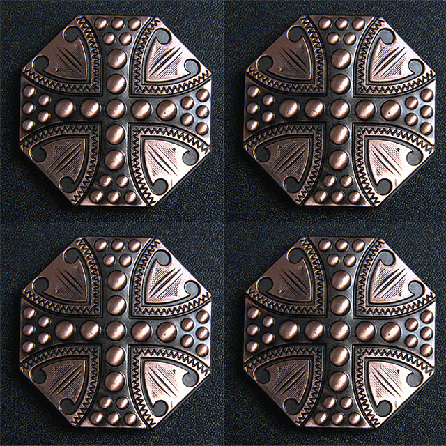 HILASON Western Screw Back Concho 1.5 In Copper Plated Cross Sign Saddle Cowgirl| Belt | Slotted Conchos