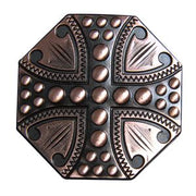 HILASON Western Screw Back Concho 1.5 In Copper Plated Cross Sign Saddle Cowgirl| Belt | Slotted Conchos