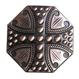 HILASON Western Screw Back Concho 1.5 In Copper Plated Cross Sign Saddle Cowgirl| Belt | Slotted Conchos