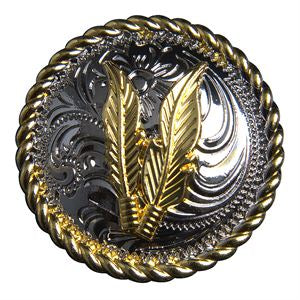 Western Screw Back Concho 1.5 In Silver Gold Feather Saddle Cowgirl - Uhorse