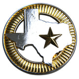 Western Screw Back Concho 1.5 In Texas Star Gold Silver Round Saddle