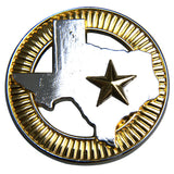 Set Of 8 Screw Back Concho 1.5 In Texas Star Gold Silver Round Saddle - Uhorse