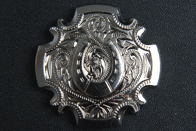 HILASON Western Screw Back Concho 1.5 In. Nickle Plated Horse Shoe Saddle Cowgirl | Belt Slotted Conchos