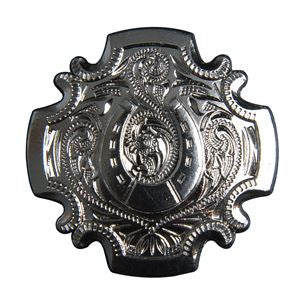 Western Screw Back Concho 1.5 In. Nickle Plated Horse Shoe Saddle Cowgirl - Uhorse