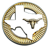 HILASON Screw Back Concho Texas Longhorn Gold Round Saddle Silver, Golod Color | Bridle Conchos | Slotted Conchos
