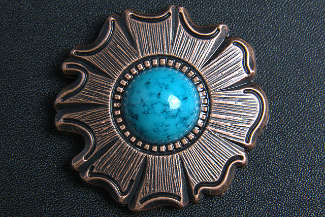 HILASON Western Screw Back Concho 1.5 In. Turquoise Stone Floral Saddle Cowgirl | Belt Slotted Conchos