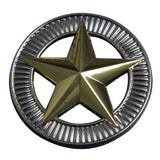 Set Of 2 Western Screw Back Concho 1.5 In Silver Gold Star Saddle Cowgirl - Uhorse