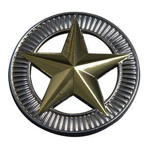 Western Screw Back Concho 1.5 In Silver Gold Star Saddle Cowgirl Hilason - Hilason
