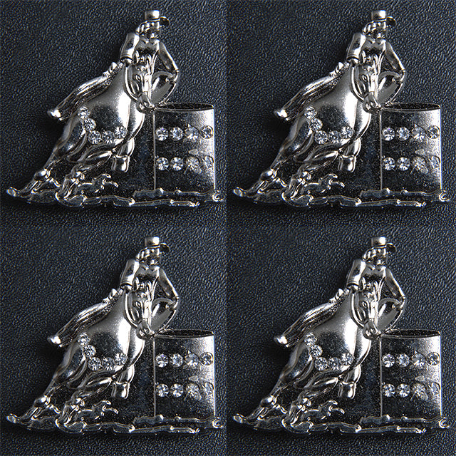HILASON Screw Back Concho 1.5 In Barrel Racer Nickle Plated Saddle | Western Belt Slotted Conchos