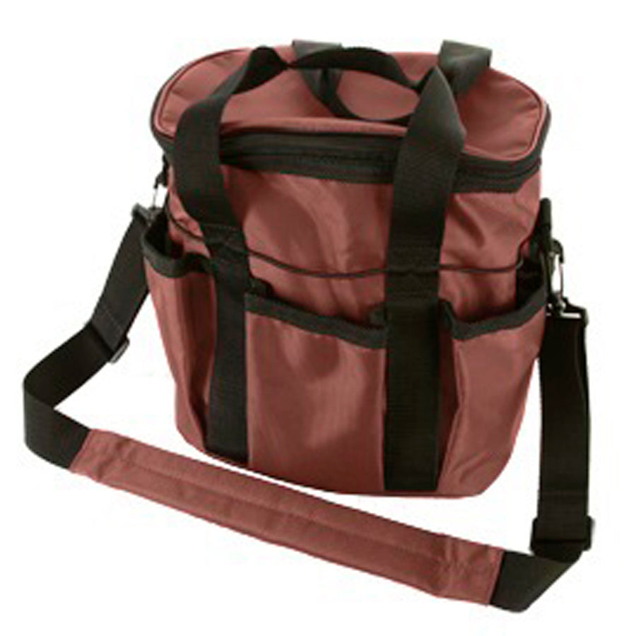 Burgundy nylon tote bag with black straps and shoulder strap - Uhorse