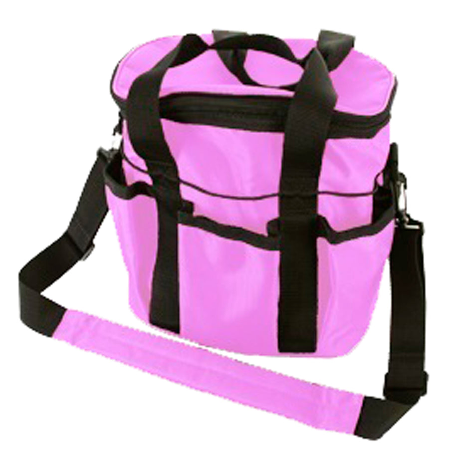 Pink nylon horse treat bag with black straps - Uhorse