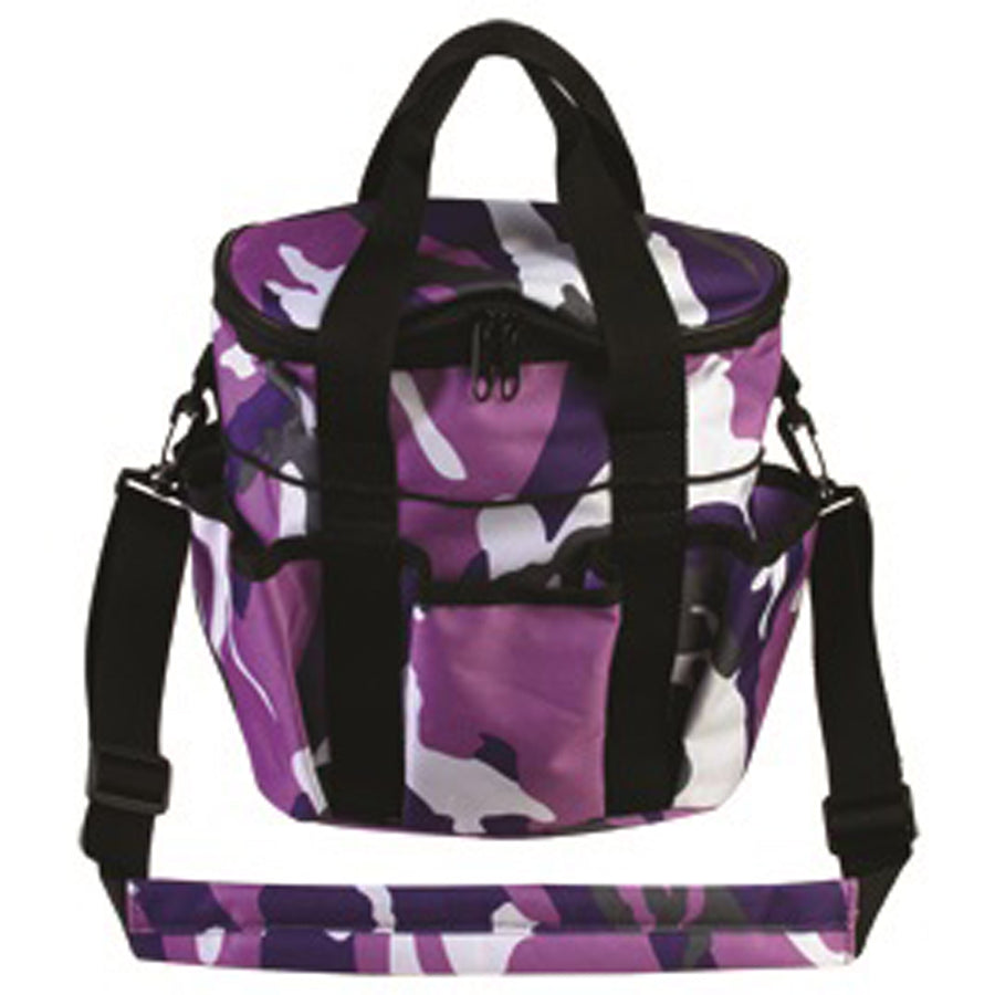 Purple and white camo nylon grooming tote bag with black handles - Uhorse