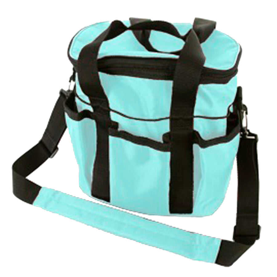 Light blue nylon grooming tote with black straps and handles - Uhorse