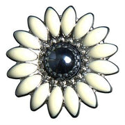 HILASON Western Screw Back Concho White Floral Silver Saddle Black, Whilte Color | Bridle Conchos Slotted